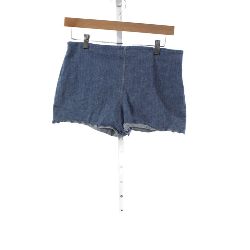 Alice + Olivia Unisex Dark Blue Solid Cotton Elastane Shorts Size S